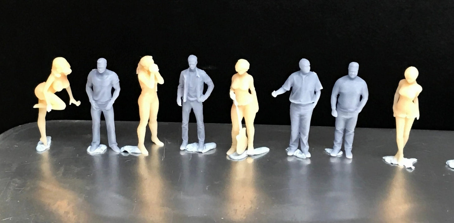 1:64 Scale Miniature People - Resin / unpainted - great for Dioramas / Hot Wheels - Made in the USA GROUP 17