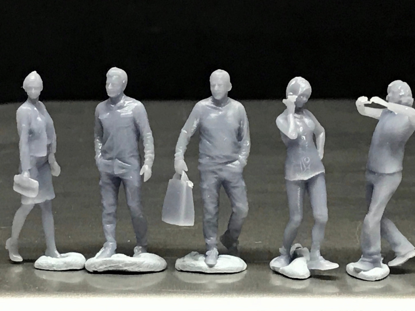 1:64 Scale Miniature People - Resin / unpainted - great for Dioramas / Hot Wheels - Made in the USA GROUP 54 - Miniature Figures