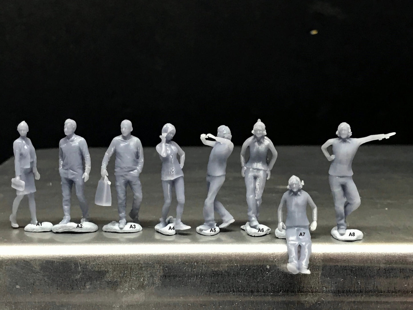 1:64 Scale Miniature People - Resin / unpainted - great for Dioramas / Hot Wheels - Made in the USA GROUP 54 - Miniature Figures