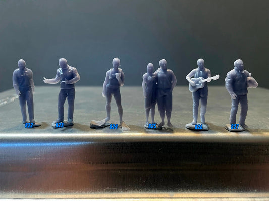 1:64 Miniature Human Figures - Resin / unpainted - great for Dioramas / Hot Wheels - Made in the USA GROUP 188 - Miniature Figures