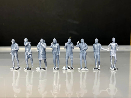 1:64 Miniature Human Figures - Resin / unpainted - great for Dioramas / Hot Wheels - Made in the USA GROUP 248 - Miniature Figures