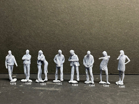 1:64 Miniature Human Figures - Resin / unpainted - great for Dioramas / Hot Wheels - Made in the USA GROUP 272 - Miniature Figures