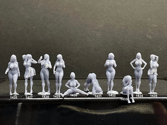 1:64 Miniature Human Figures - Resin / unpainted - great for Dioramas / Hot Wheels - Made in the USA GROUP 314 - Miniature Figures
