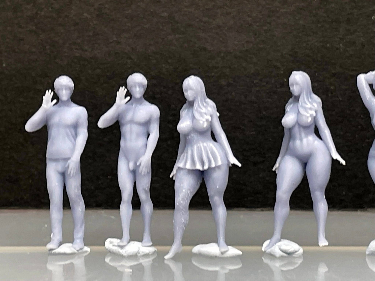 1:64 Miniature Human Figures - Resin / unpainted - great for Dioramas / Hot Wheels - Made in the USA GROUP 287 - Miniature Figures