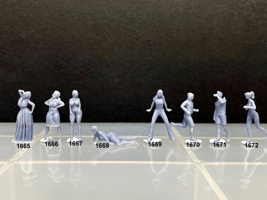 1:64 Miniature Human Figures - Resin / unpainted - great for Dioramas / Hot Wheels - Made in the USA GROUP 306 - Miniature Fast & Furious