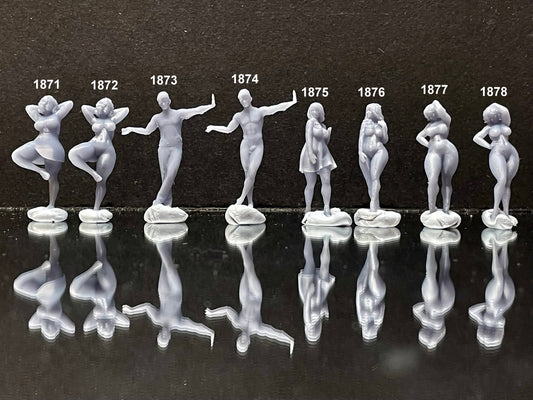 1:64 Miniature Human Figures - Resin / unpainted - great for Dioramas / Hot Wheels - Made in the USA LOT 503 - Miniature 1.10"