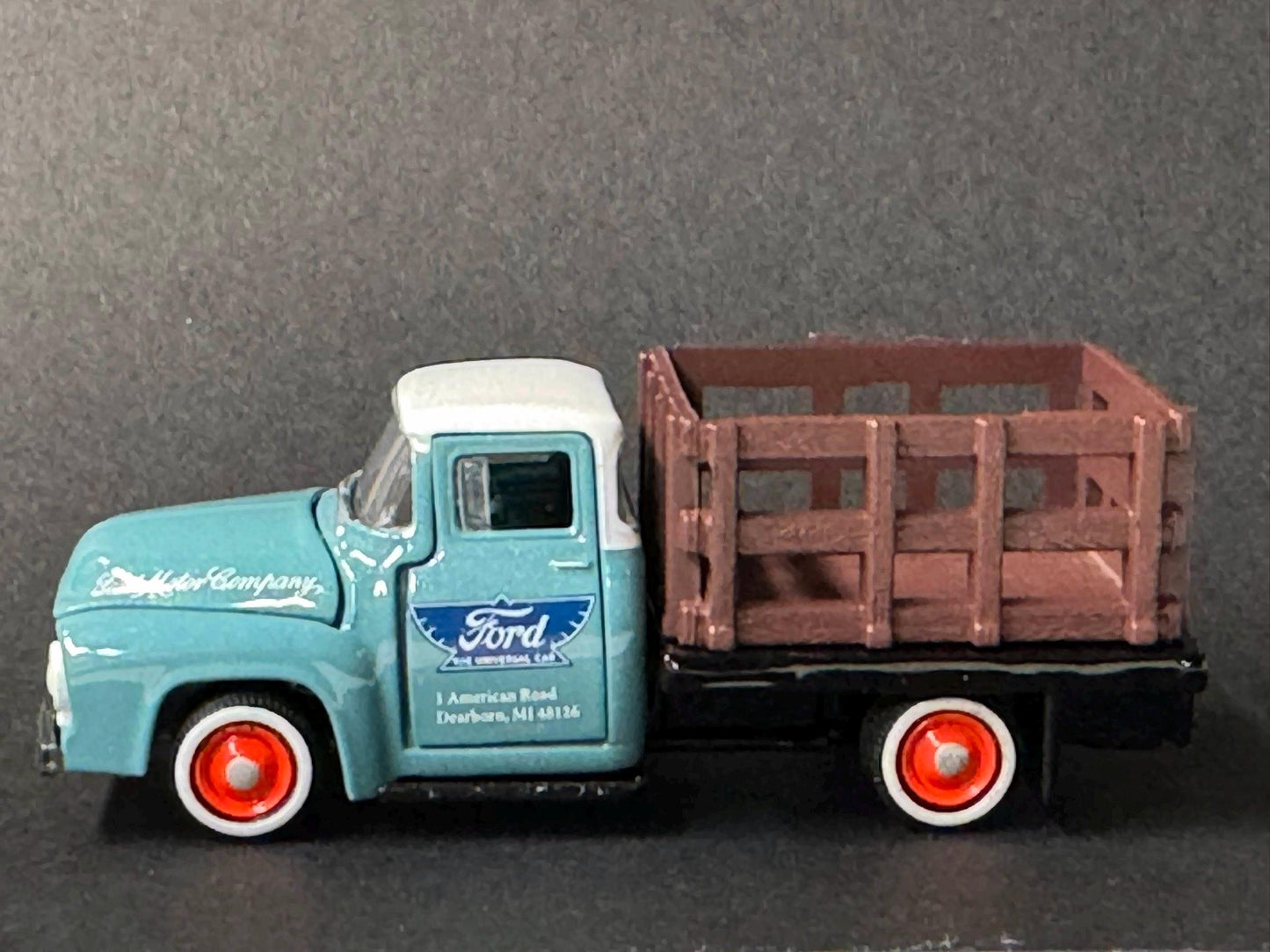 1-64 Scale / S-Scale 1956 Ford F-100 Stakebed Truck - Great For Dioramas & Diecast Photography (M2)