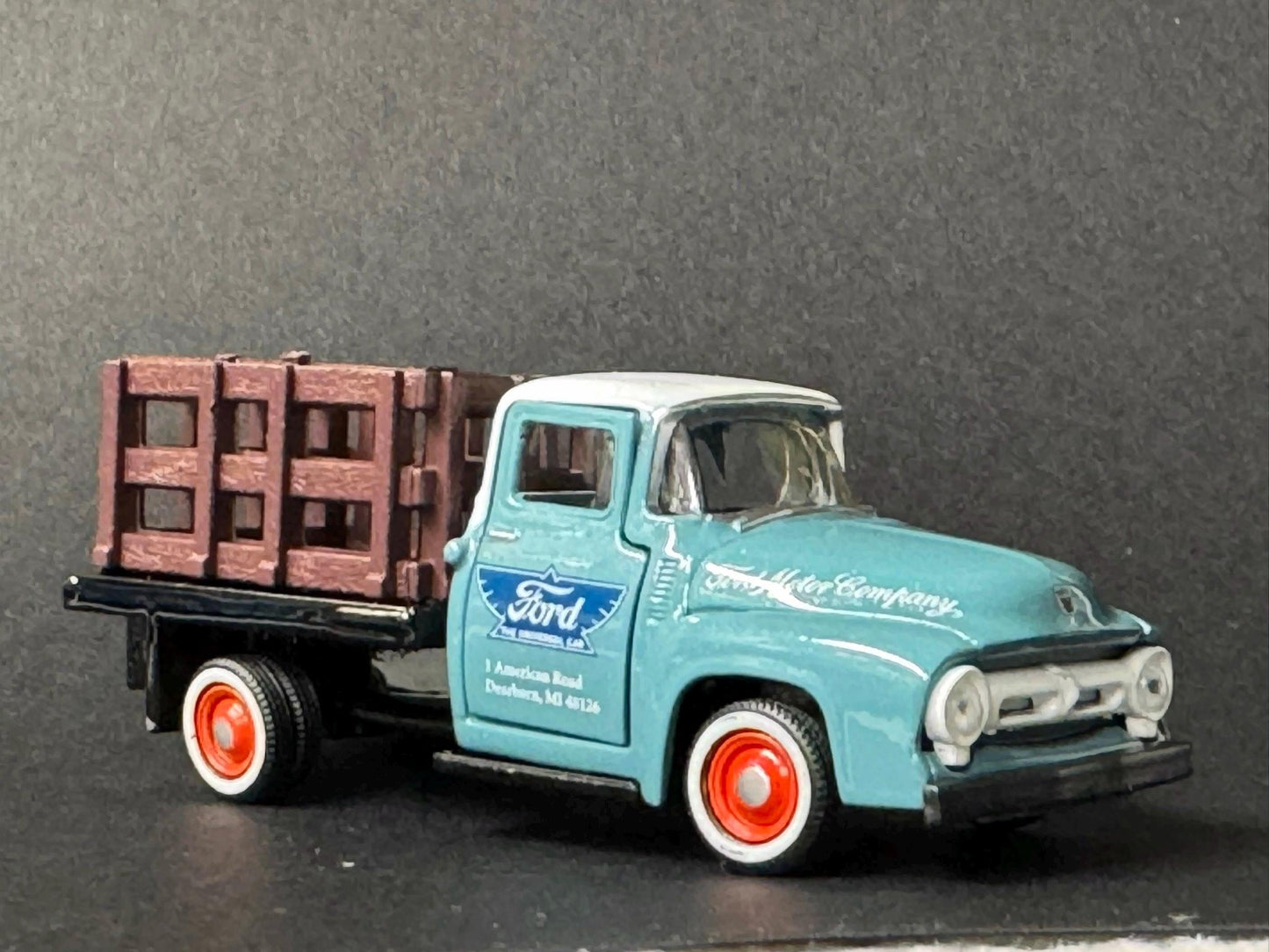 1-64 Scale / S-Scale 1956 Ford F-100 Stakebed Truck - Great For Dioramas & Diecast Photography (M2)