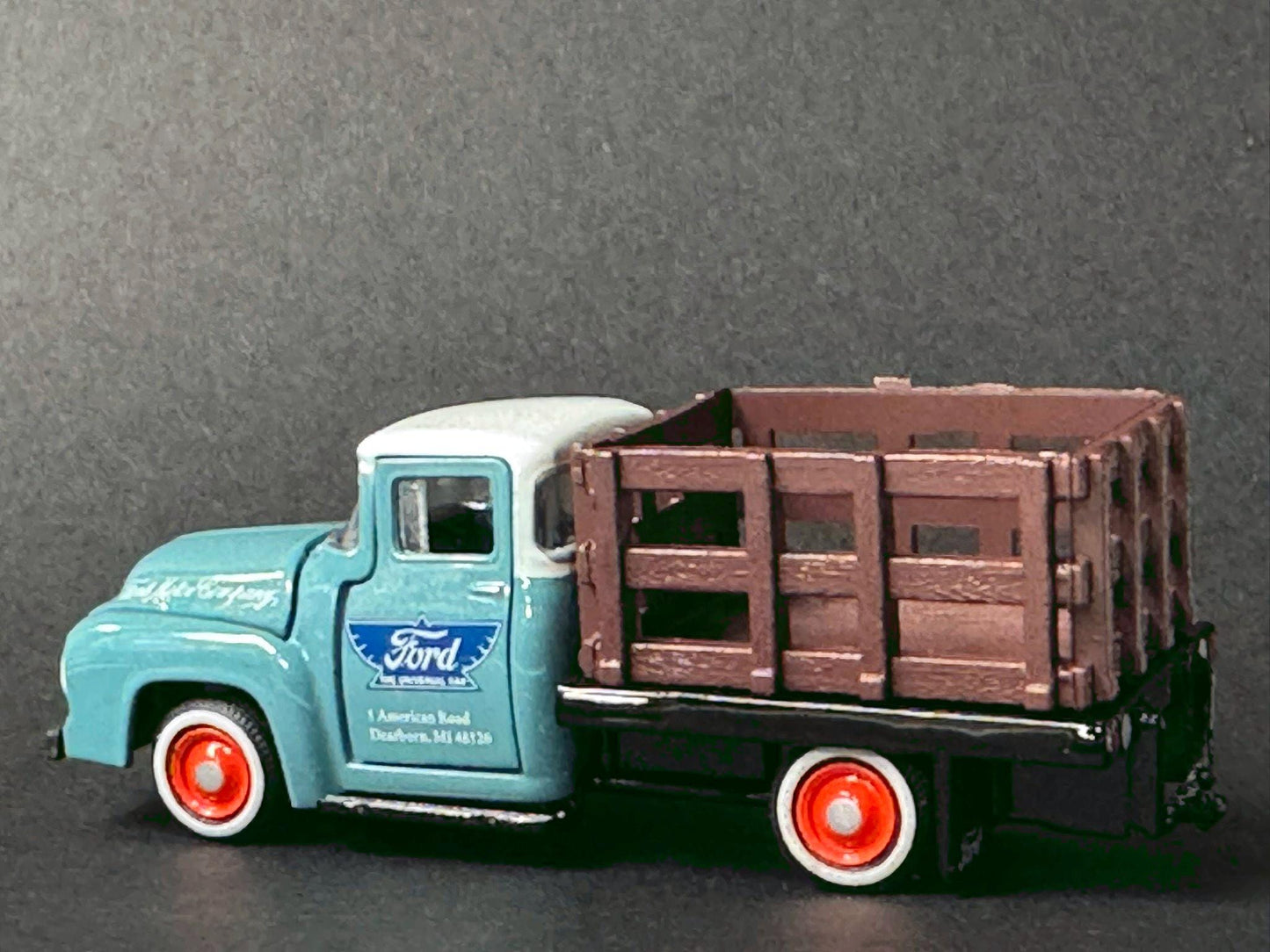 1-64 Scale / S-Scale 1956 Ford F-100 Stakebed Truck - Great For Dioramas & Diecast Photography (M2)
