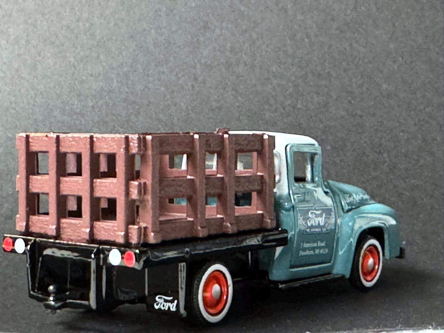 1-64 Scale / S-Scale 1956 Ford F-100 Stakebed Truck - Great For Dioramas & Diecast Photography (M2)
