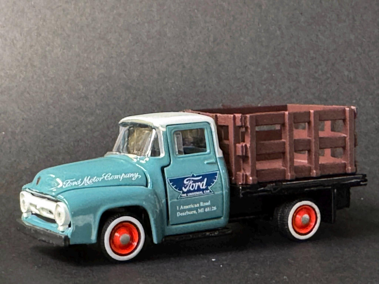 1-64 Scale / S-Scale 1956 Ford F-100 Stakebed Truck - Great For Dioramas & Diecast Photography (M2)
