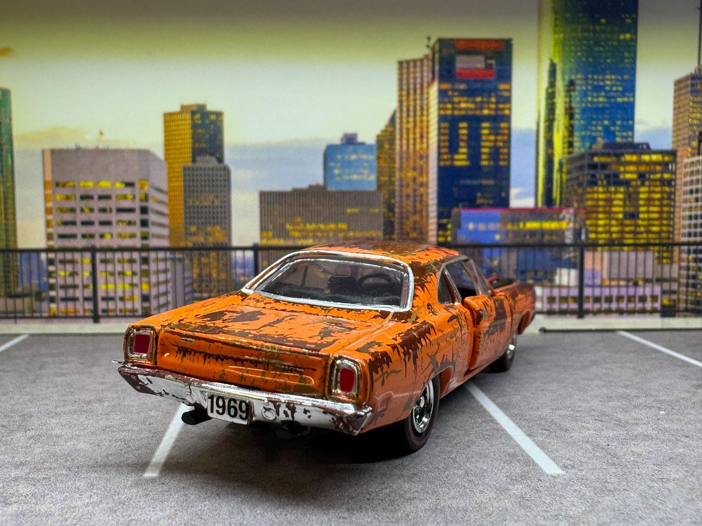1-64 Scale / S-Scale 1969 Plymouth Road Runner - Great For Dioramas & Diecast Photography (M2)