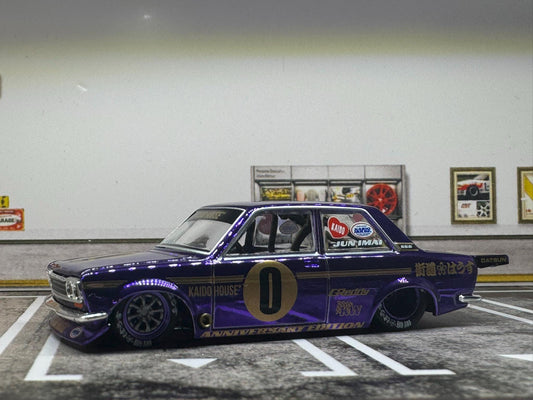 1-64 Scale / S-Scale Datsun 510 Pro Street Anniversary Edition in Purple Metallic Candy
