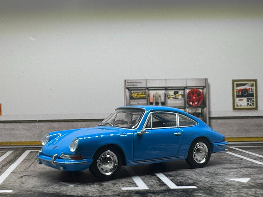 1-64 Scale / S-Scale 1963 Porsche 901 in Blue - Great For Dioramas & Diecast Photography (MiniGT)