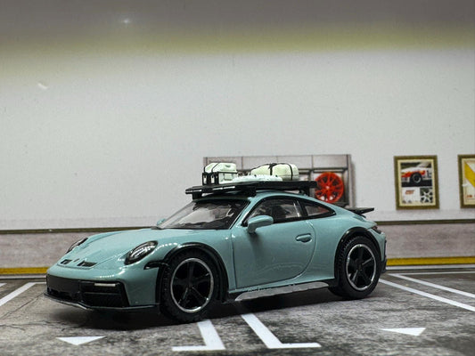 1-64 Scale / S-Scale Porsche 911 Daker - Shade Green Metallic - Great For Dioramas & Diecast Photography (MiniGT)