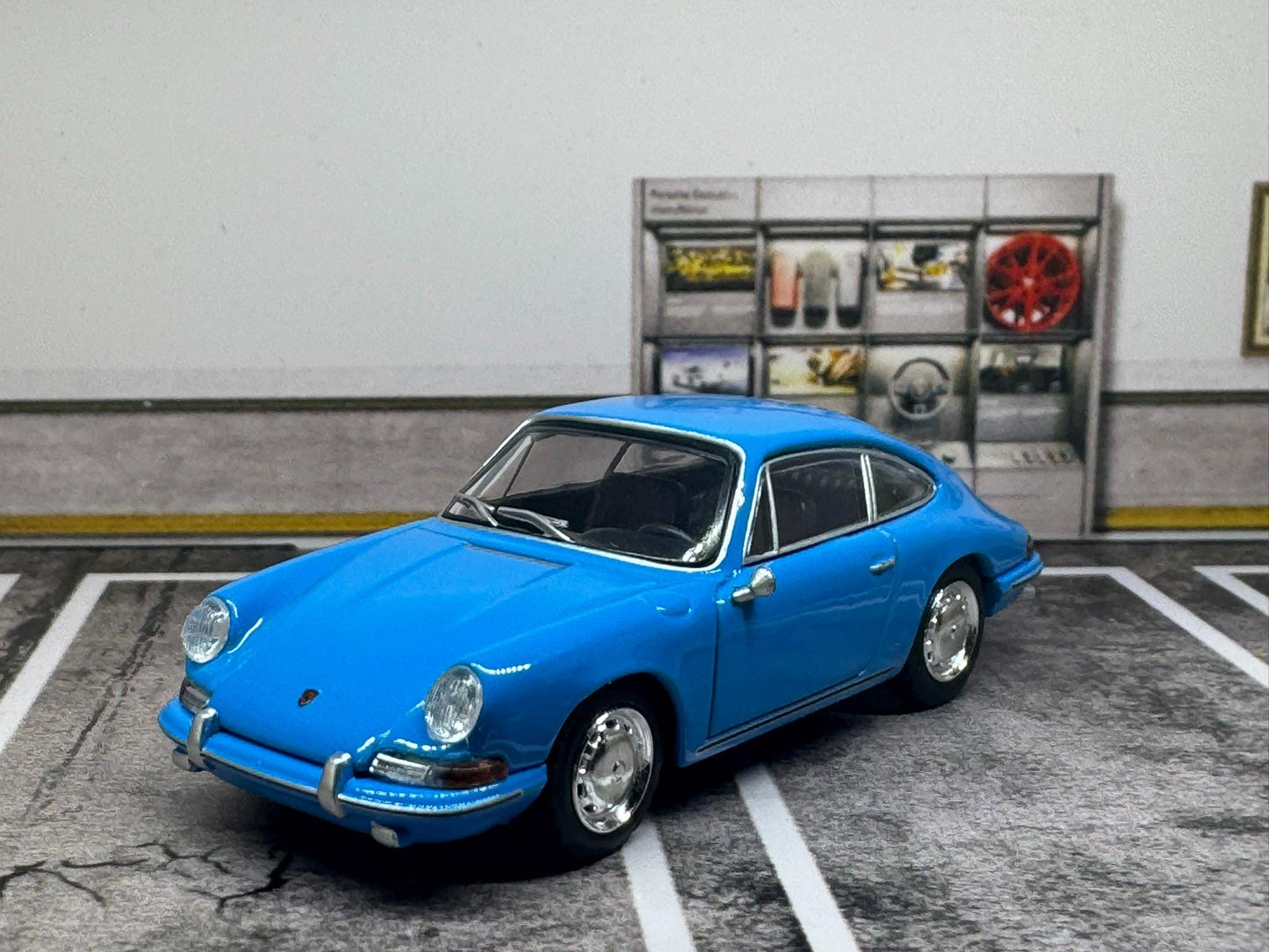 1-64 Scale / S-Scale 1963 Porsche 901 in Blue - Great For Dioramas & Diecast Photography (MiniGT)