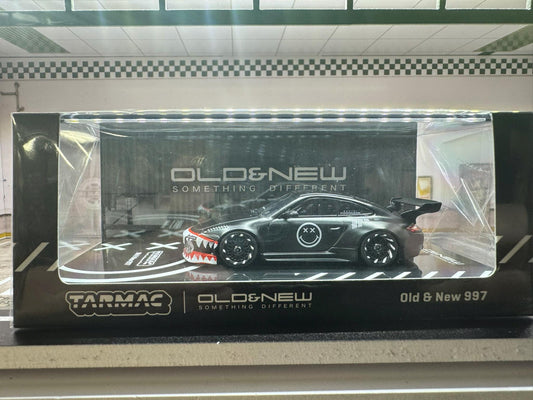 1-64 Scale / S-Scale Porsche 997 Old and New Matte Black - Great For Dioramas & Diecast Photography (MiniGT)