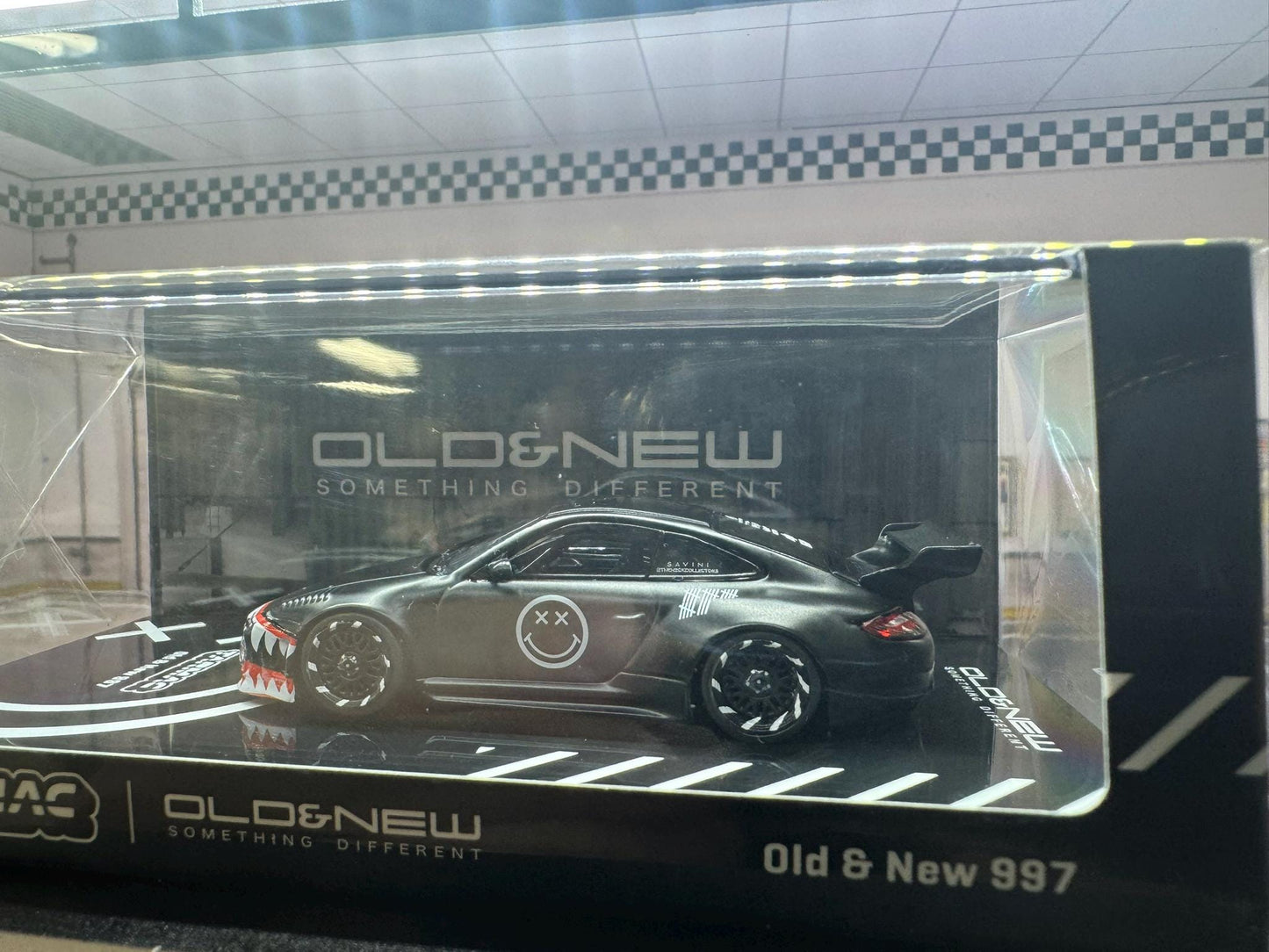 1-64 Scale / S-Scale Porsche 997 Old and New Matte Black - Great For Dioramas & Diecast Photography (MiniGT)