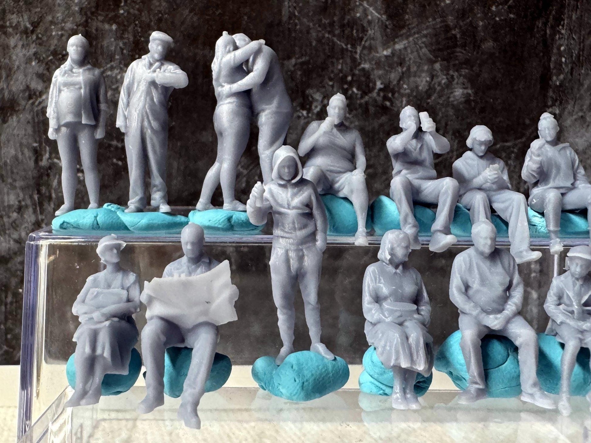 Double G 1:64 Miniature Human Figures - 3D Printed - Unpainted - great for Dioramas - Made in the USA LOT 643 Miniature 1.10