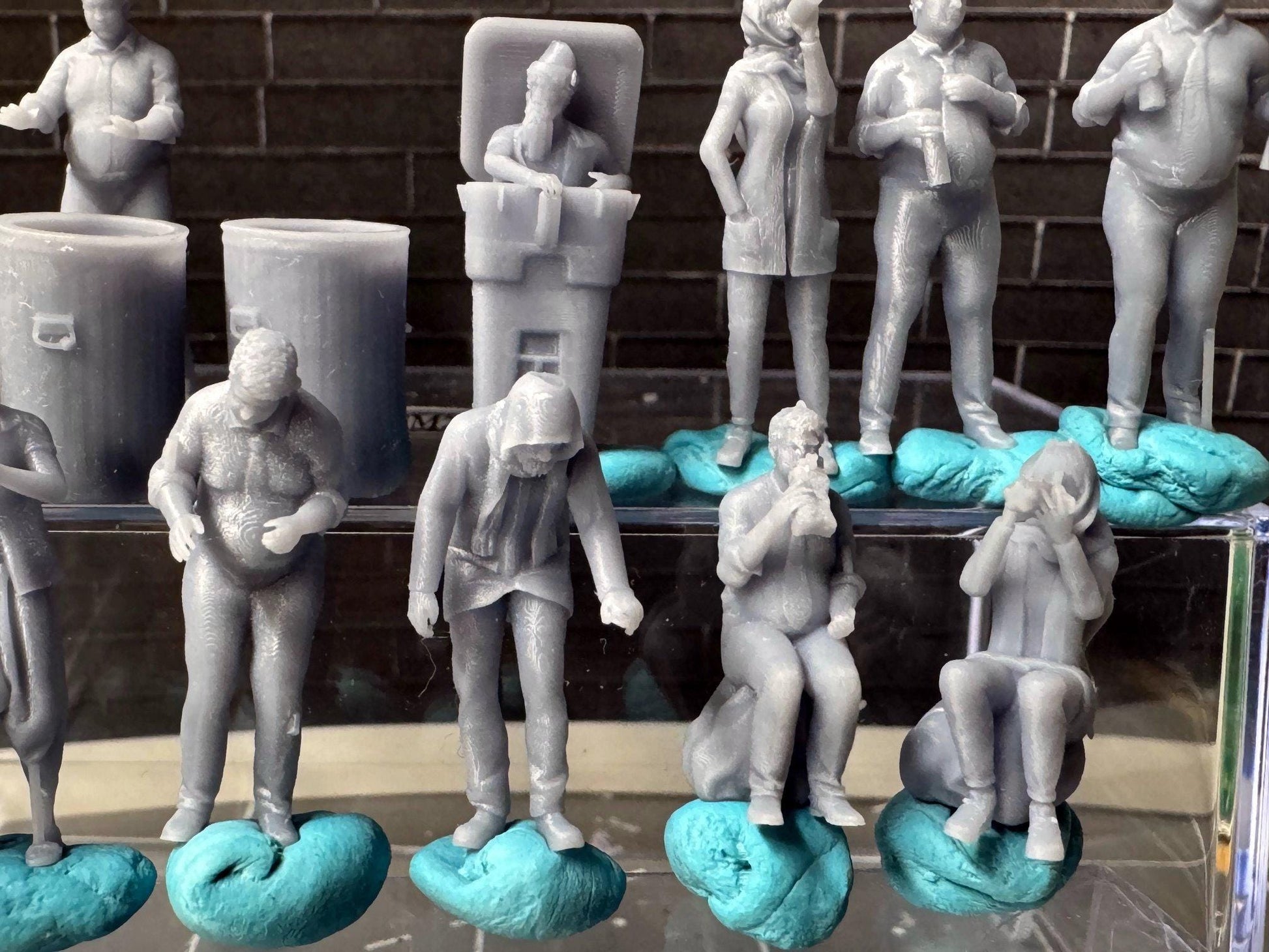 Double G 1:64 Miniature Human Figures - 3D Printed - Unpainted - great for Dioramas - Made in the USA LOT 654 Miniature 1.10 Homeless People