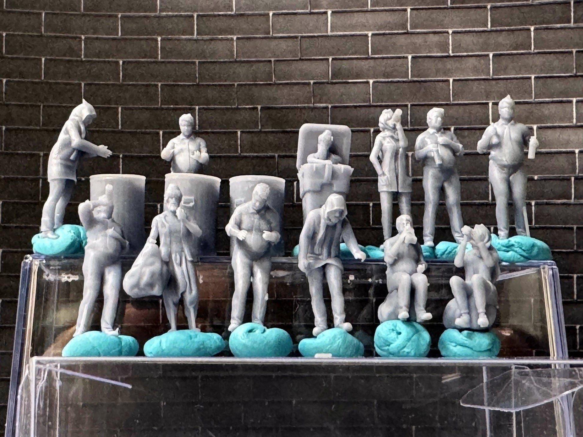 Double G 1:64 Miniature Human Figures - 3D Printed - Unpainted - great for Dioramas - Made in the USA LOT 654 Miniature 1.10 Homeless People