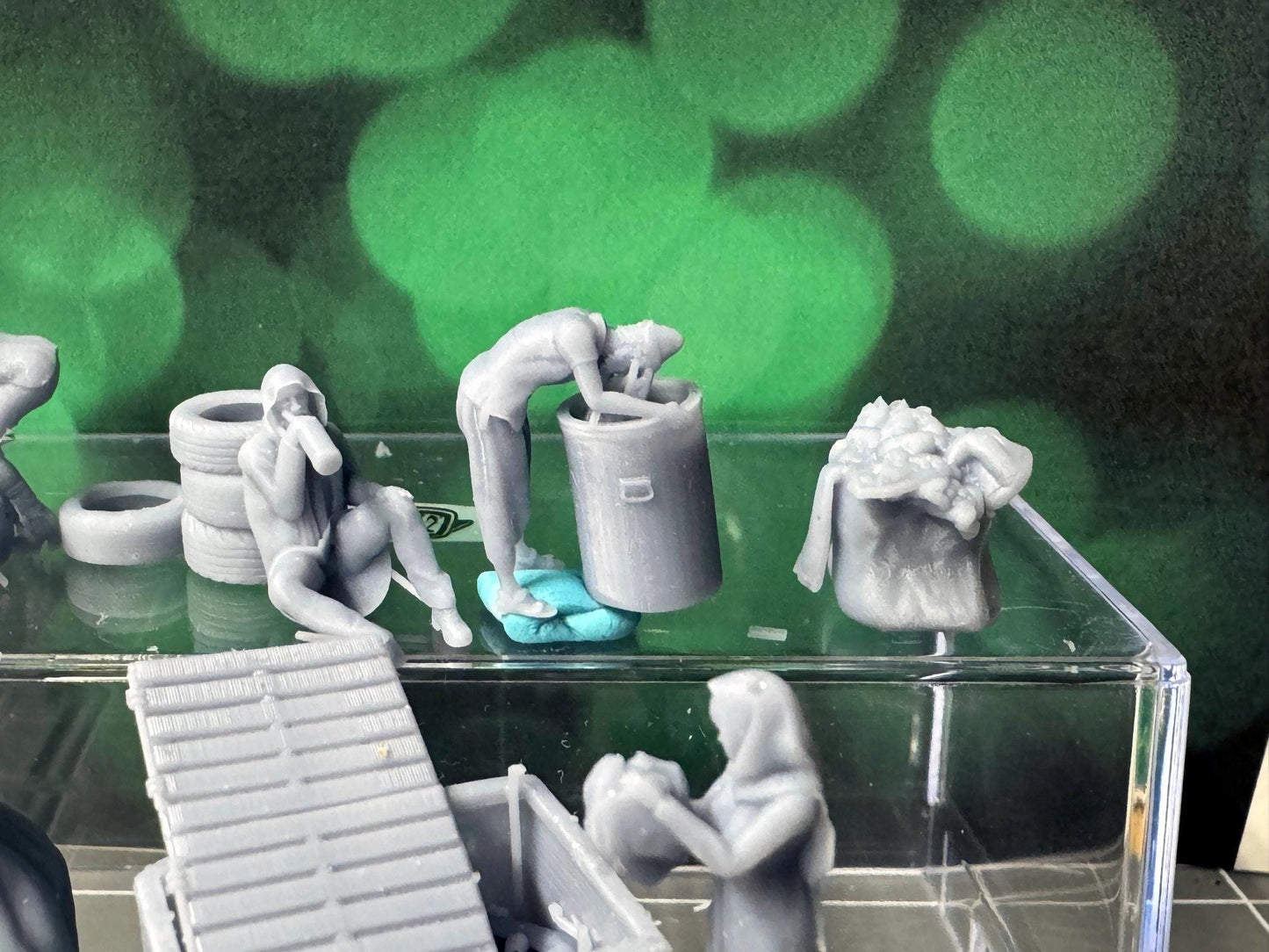Double G 1:64 Miniature Human Figures - 3D Printed - Unpainted - great for Dioramas - Made in the USA LOT 654-1 Miniature 1.10 Homeless