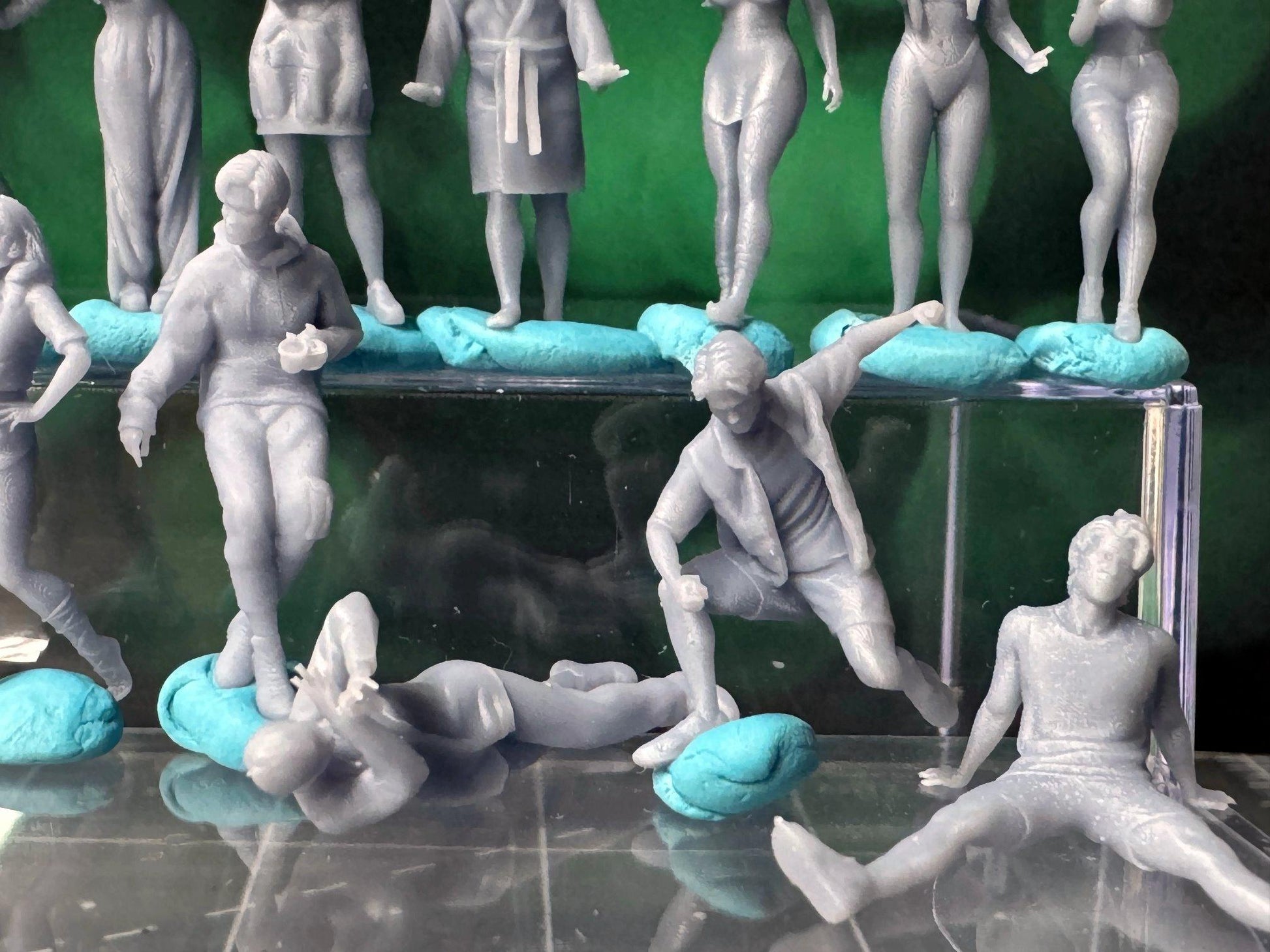 Double G 1:64 Miniature Human Figures - 3D Printed - Unpainted - great for Dioramas - Made in the USA LOT 648 Miniature 1.10
