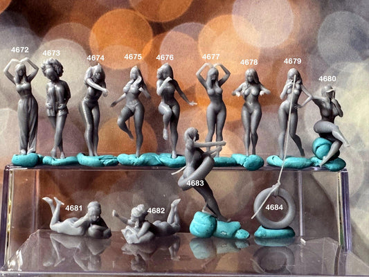 Double G 1:64 Miniature Human Figures - 3D Printed - Unpainted - great for Dioramas - Made in the USA LOT 649 Miniature 1.10
