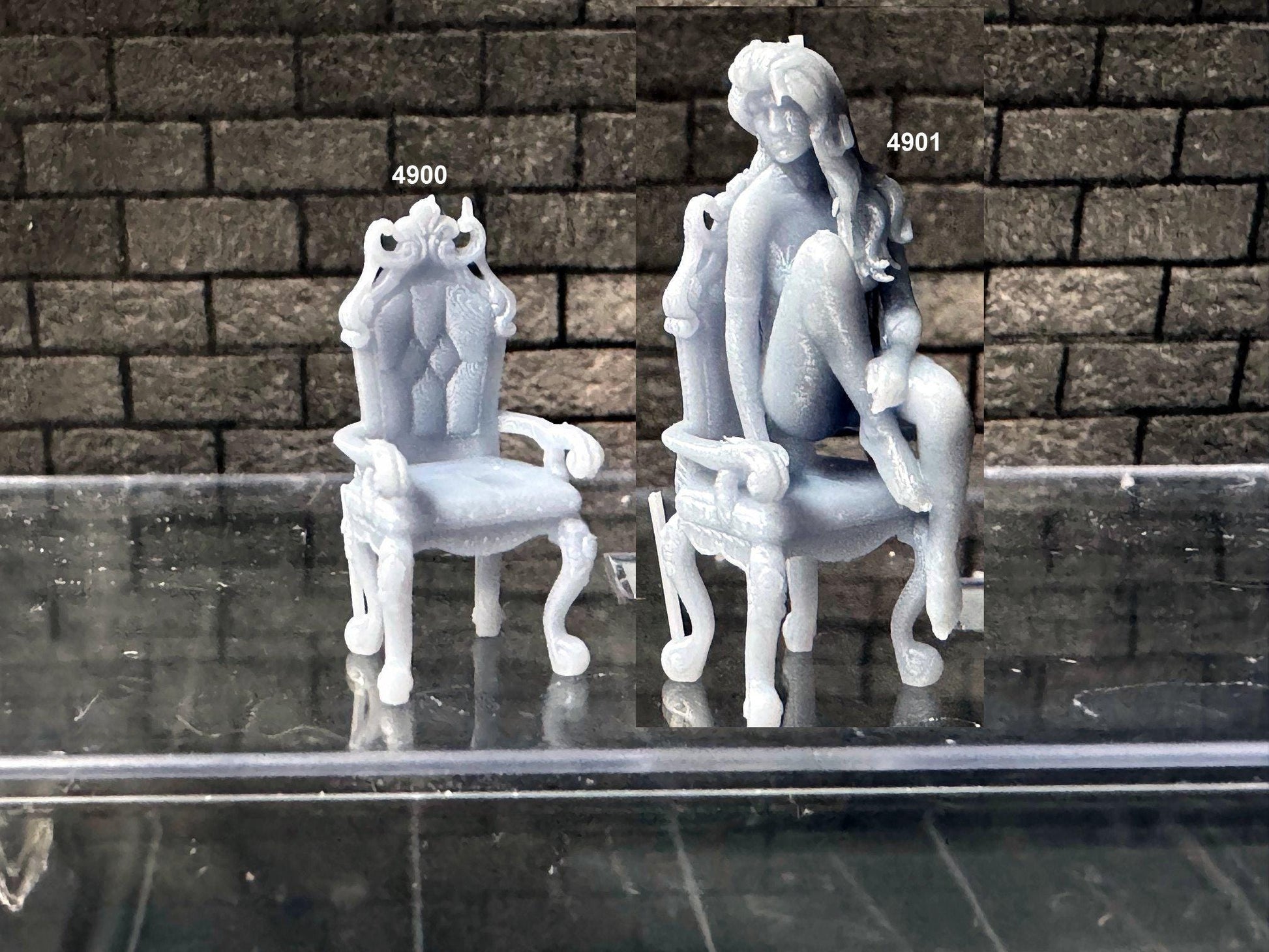 Double G 1:64 Miniature Human Figures - 3D Printed - Unpainted - great for Dioramas - Made in the USA LOT 662 Miniature 1.10