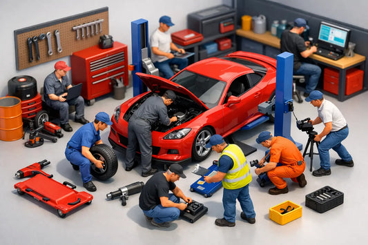 Choosing a Scale Garage Workers Set