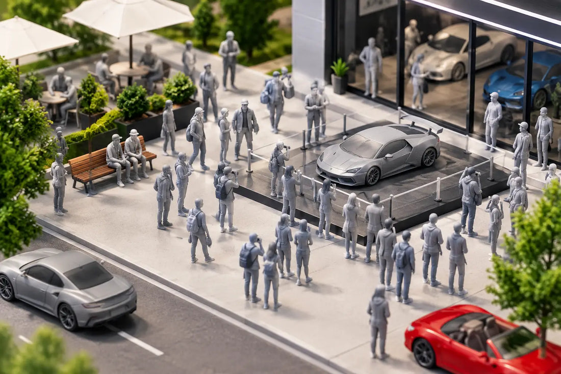 Miniature Crowd Scene Guide for 1:64 Displays