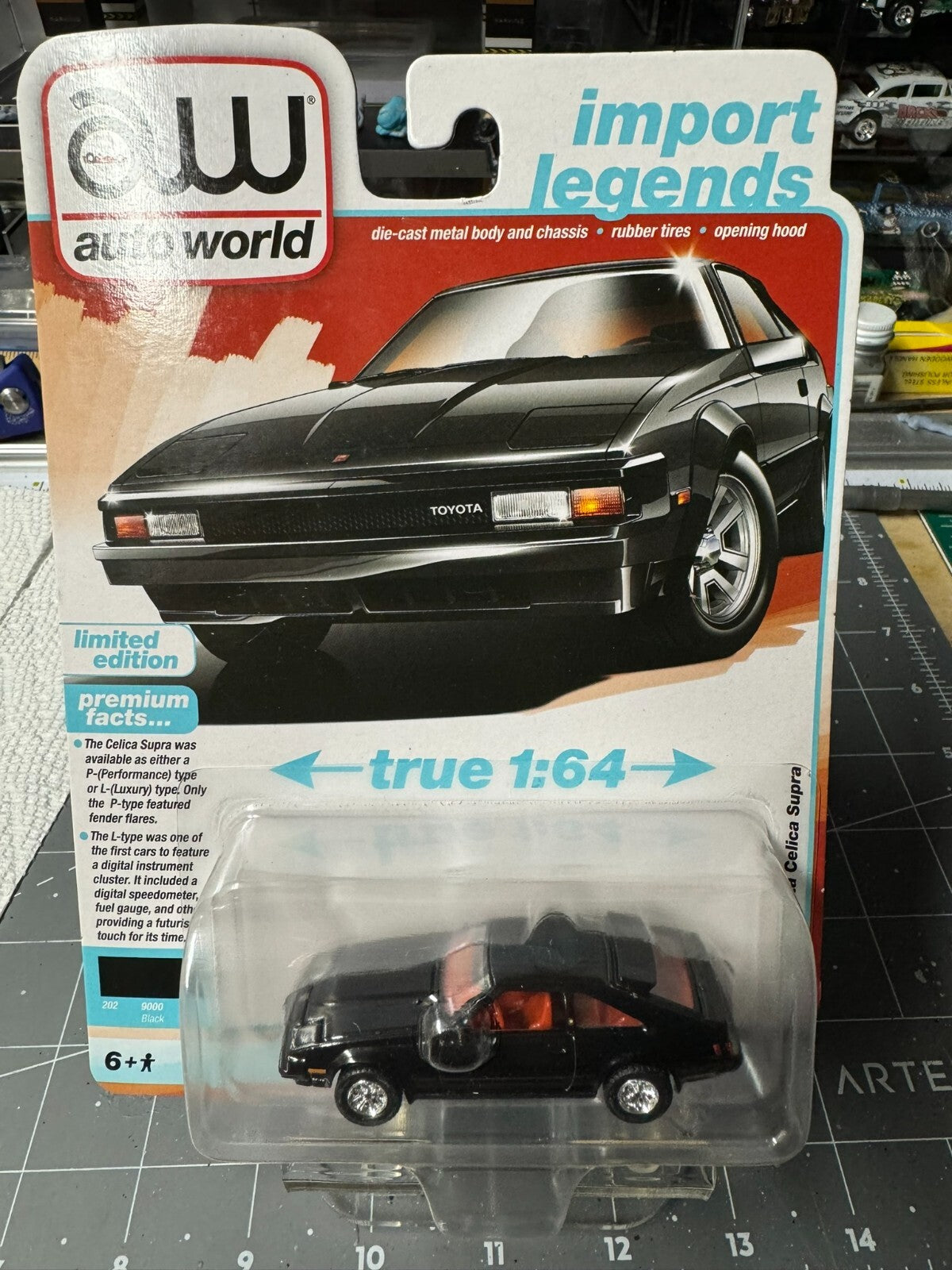 1:64 AutoWorld Premium 2024 R2A - 1983 Toyota Celica Supra in Black # AW64442A
