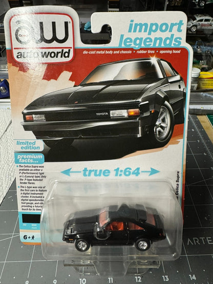 1:64 AutoWorld Premium 2024 R2A - 1983 Toyota Celica Supra in Black # AW64442A
