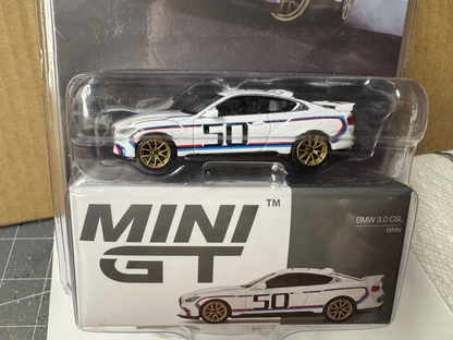 Mini GT BMW 3.0 CSL White  1/64 MGT00883-BL