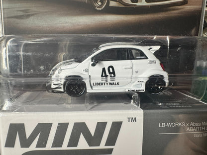 Mini GT LB-WORKS x Abas Works ABARTH 595 Gara White #809 1/64