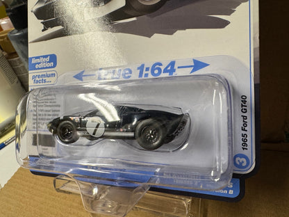 1:64 AutoWorld Premium 2025 R3B - 1995 Ford GT40 Custom Blue Black #AW64522