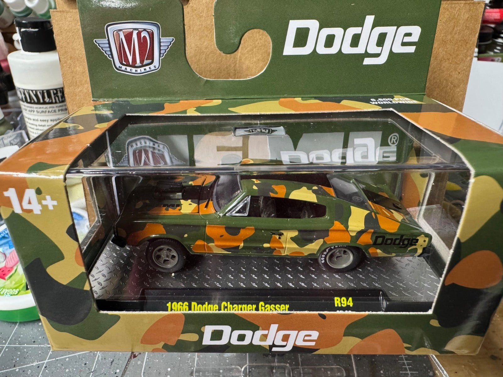 1:64 M2 Detroit Muscle  R94 - 1966 Dodge Charger Gasser  #32600-94