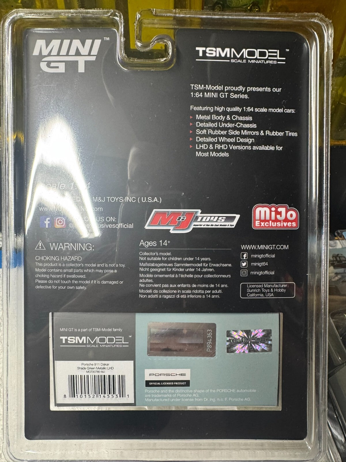 1:64 MiniGT Porsche 911 Daker Shade Green Metallic  MGT00780-MJ TSM Model