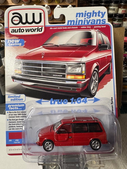 1:64 AutoWorld Premium 2025 R3A - 1989 Dodge Caravan Turbo #AW64522