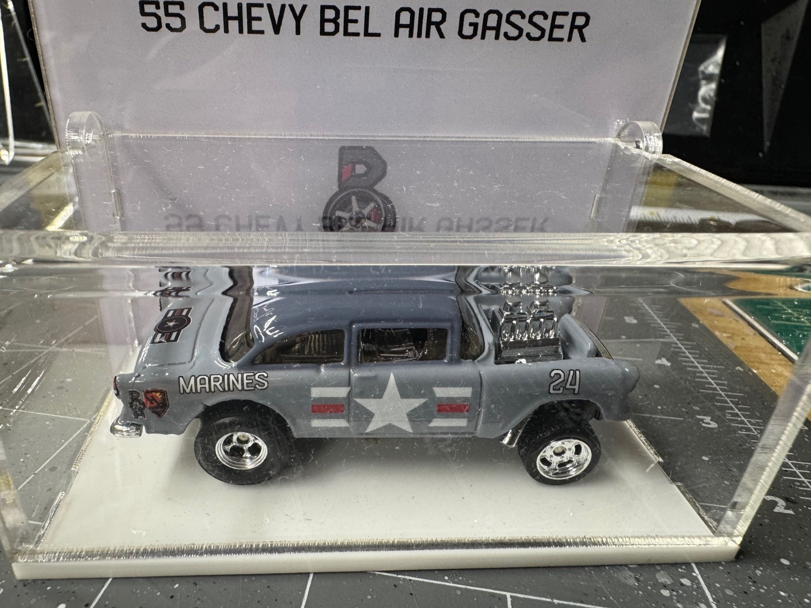 1:64 55 Chevy Bel Air Gasser- Acrylic Case  8 of 8 - USMC