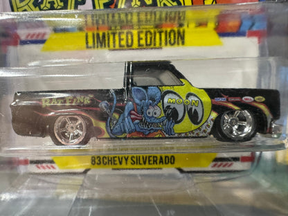 1-64 Scale / S-Scale Yohan Custom 1983 Chevy Silverado in Black RAT FINK