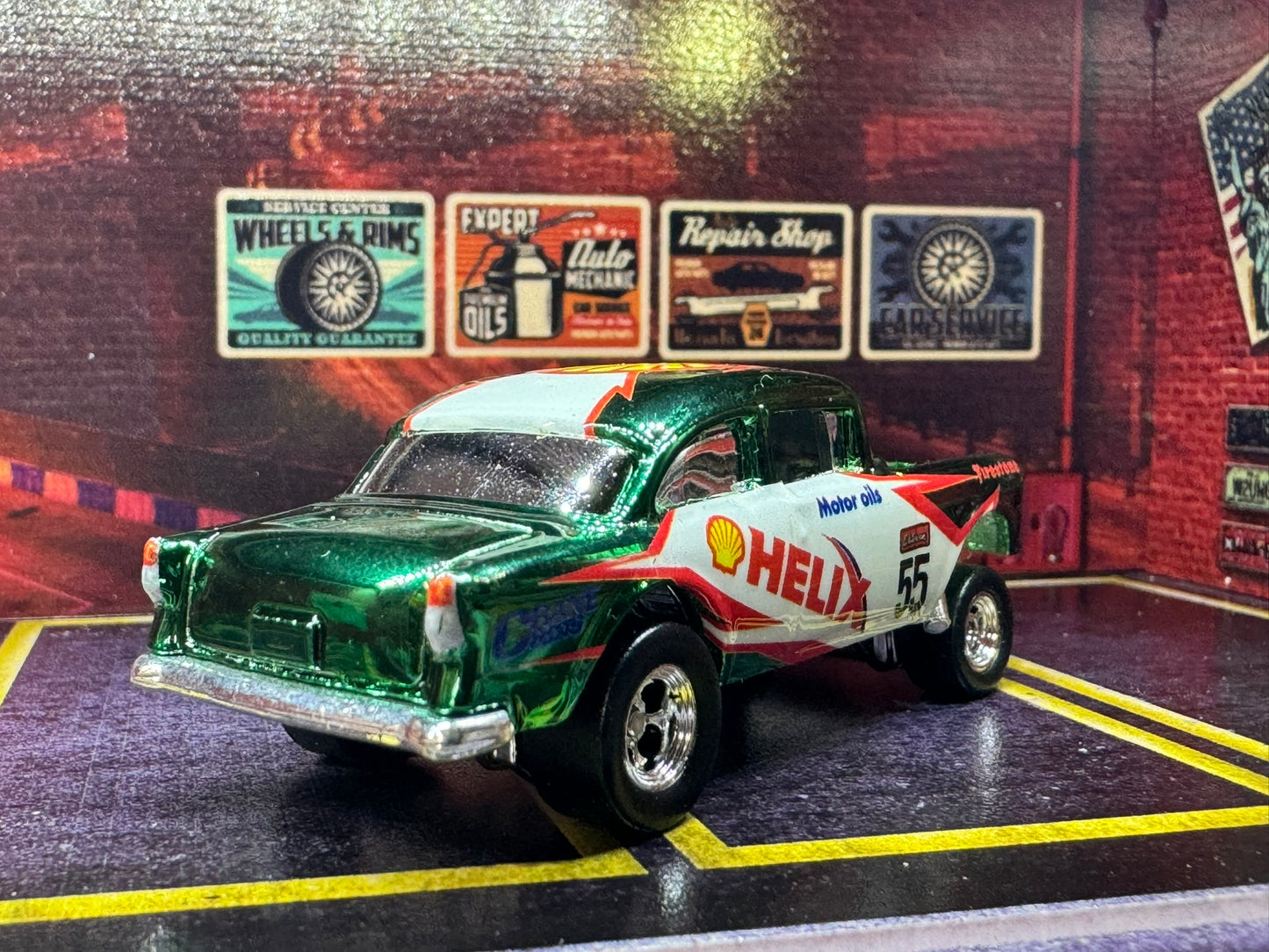 1-64 Scale / S-Scale 1955 Chevy Bel Air Gasser in Candy Green