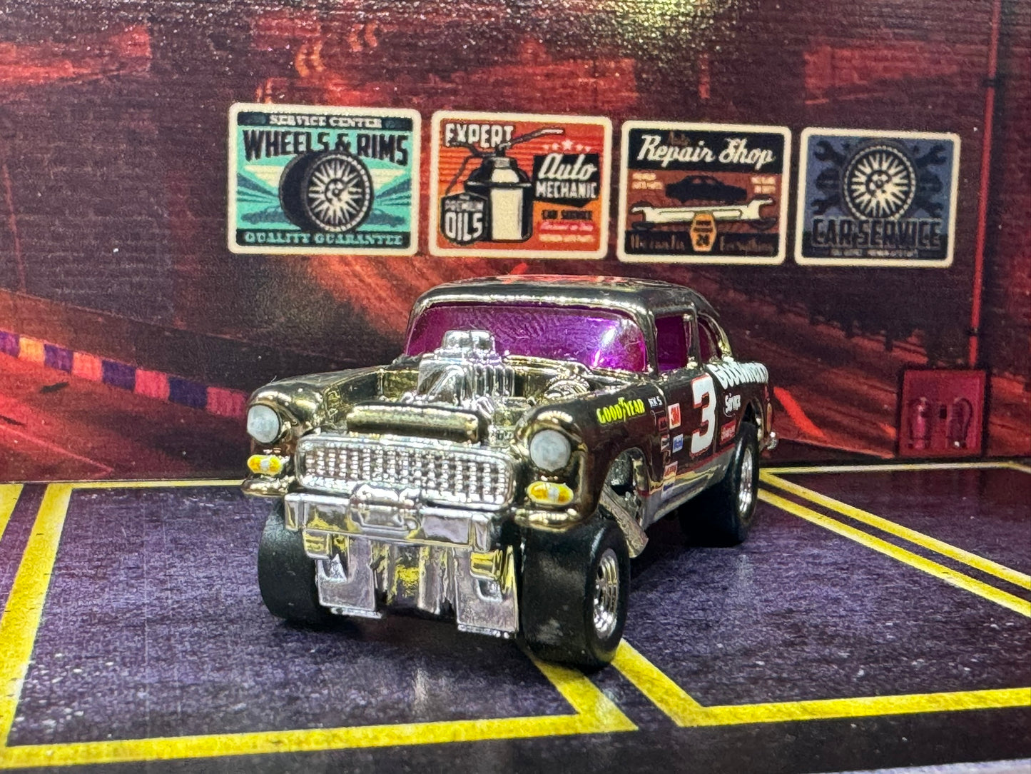 1-64 Scale / S-Scale 1955 Chevy Bel Air Gasser in Metallic Champagne