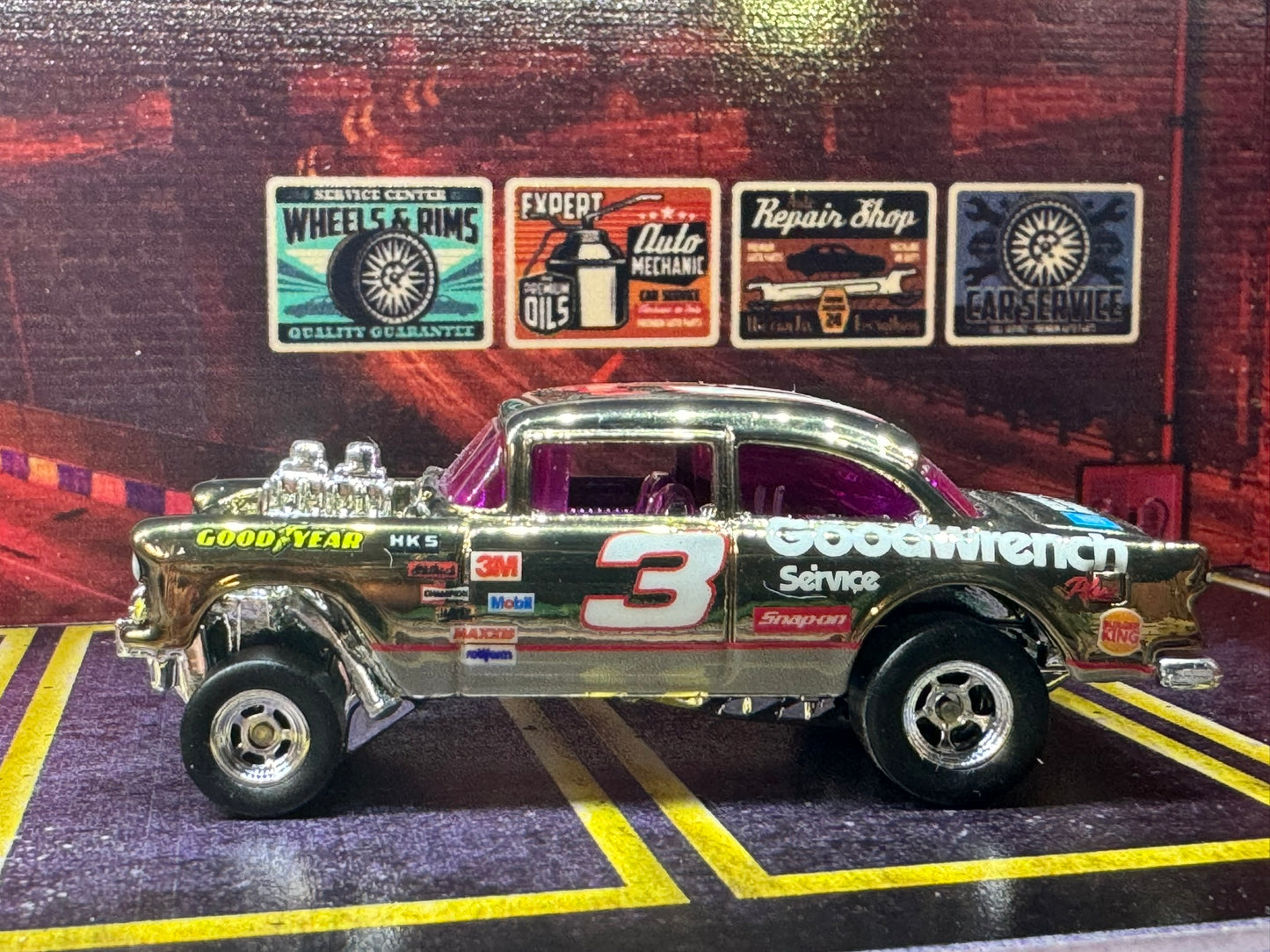 1-64 Scale / S-Scale 1955 Chevy Bel Air Gasser in Metallic Champagne