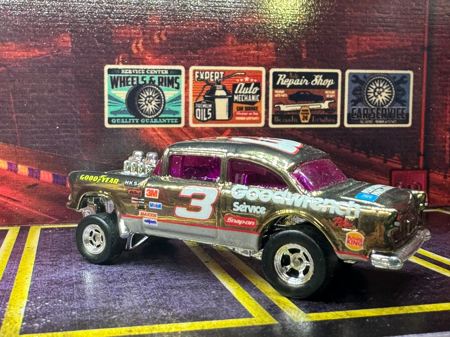 1-64 Scale / S-Scale 1955 Chevy Bel Air Gasser in Metallic Champagne