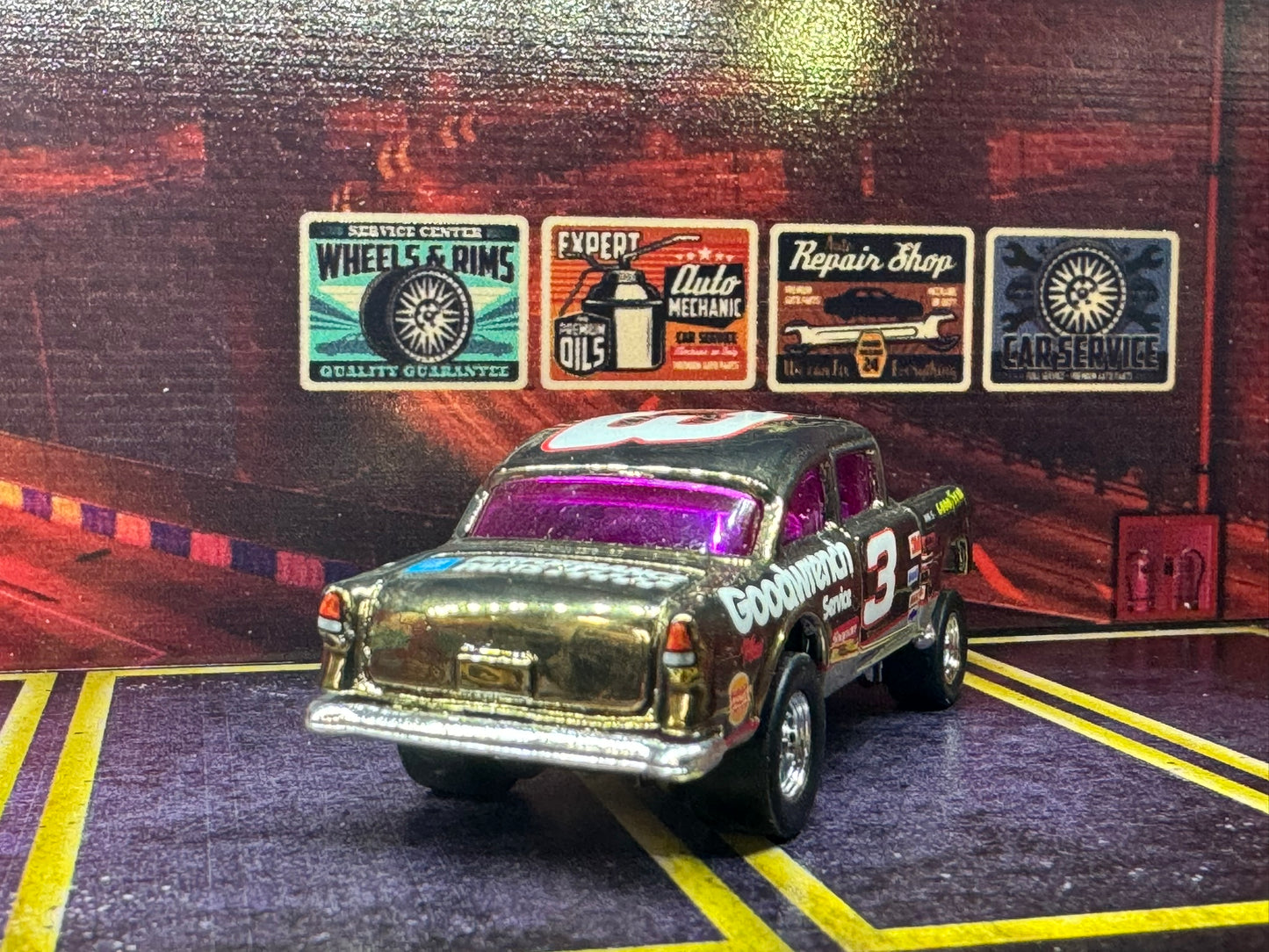 1-64 Scale / S-Scale 1955 Chevy Bel Air Gasser in Metallic Champagne