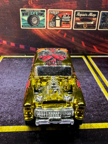 1-64 Scale / S-Scale 1955 Chevy Bel Air Gasser in Metallic Gold