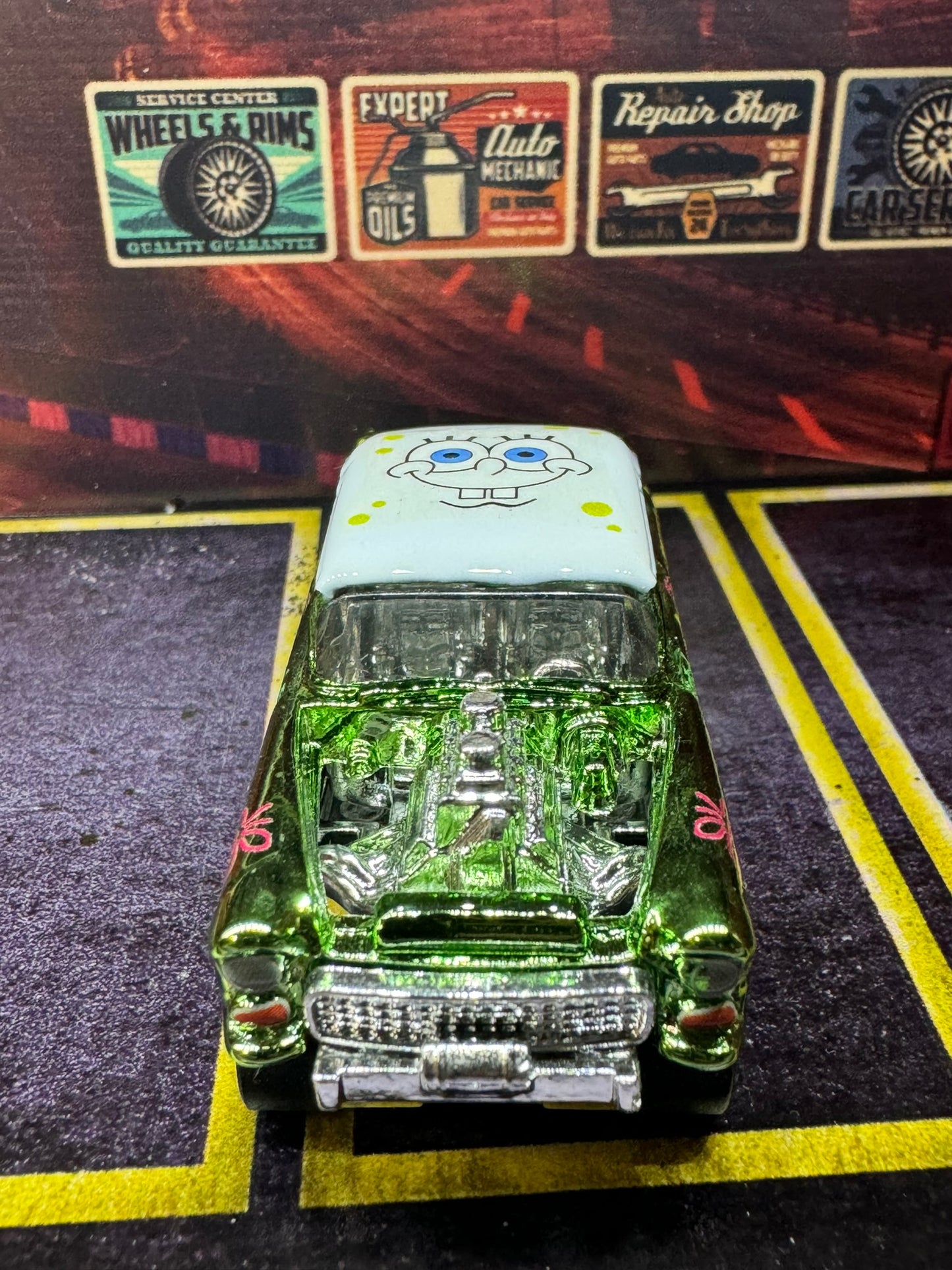 1-64 Scale / S-Scale 1955 Chevy Bel Air Gasser in Metallic Green