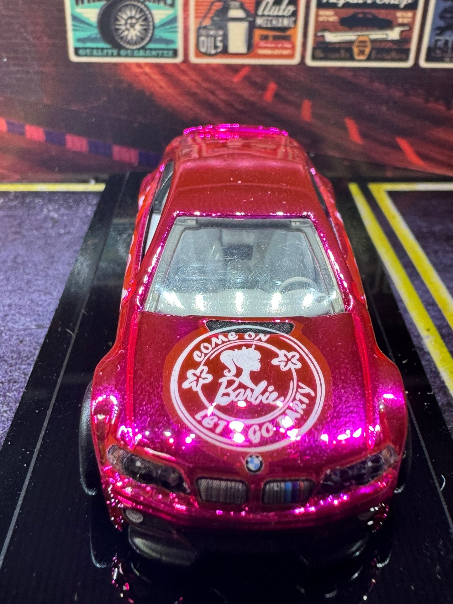 1-64 Scale / S-Scale Hydrochromed BMW in Metallic Barbie Pink