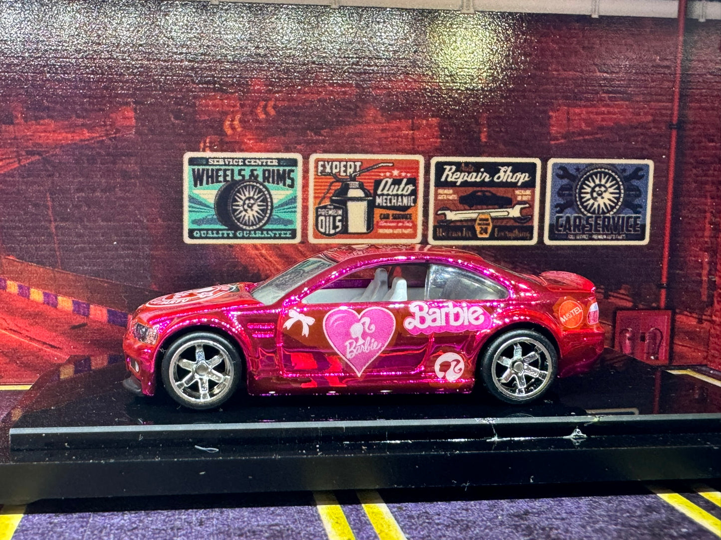 1-64 Scale / S-Scale Hydrochromed BMW in Metallic Barbie Pink